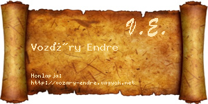 Vozáry Endre névjegykártya